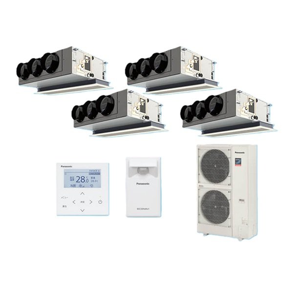 画像1: パナソニック 『PA-P280F7GVBC＋分岐管』 業務用エアコン 天井ビルトインカセット形 XEPHY Premium エコナビ 同時ダブルツイン P280形 10.0馬力 三相200V ♪ (1)