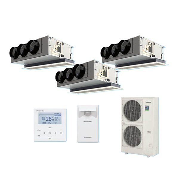 画像1: パナソニック 『PA-P224F7HTBC＋分岐管』 業務用エアコン 天井ビルトインカセット形 XEPHY Eco エコナビ 同時トリプル P224形 8.0馬力 三相200V ♪ (1)