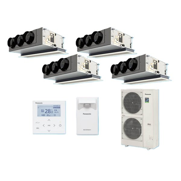 画像1: パナソニック 『PA-P280F7HVBC＋分岐管』 業務用エアコン 天井ビルトインカセット形 XEPHY Eco エコナビ 同時ダブルツイン P280形 10.0馬力 三相200V ♪ (1)