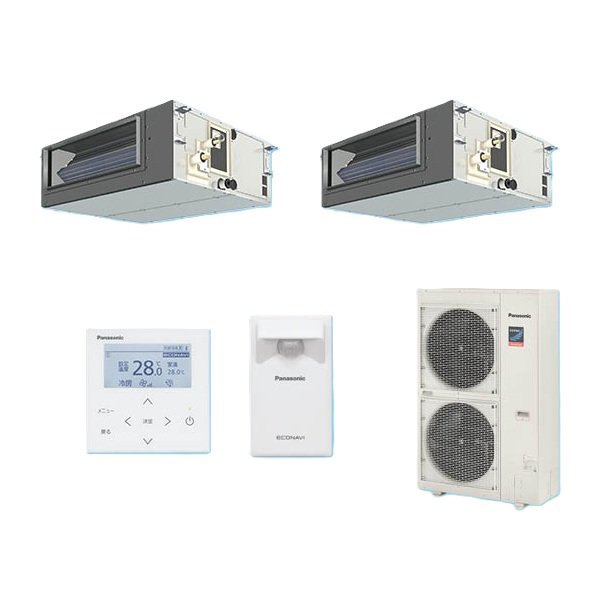 画像1: パナソニック 『PA-P112FE7GDBC＋分岐管』 業務用エアコン ビルトインオールダクト形 XEPHY Premium エコナビ 同時ツイン P112形 4.0馬力 三相200V ♪ (1)