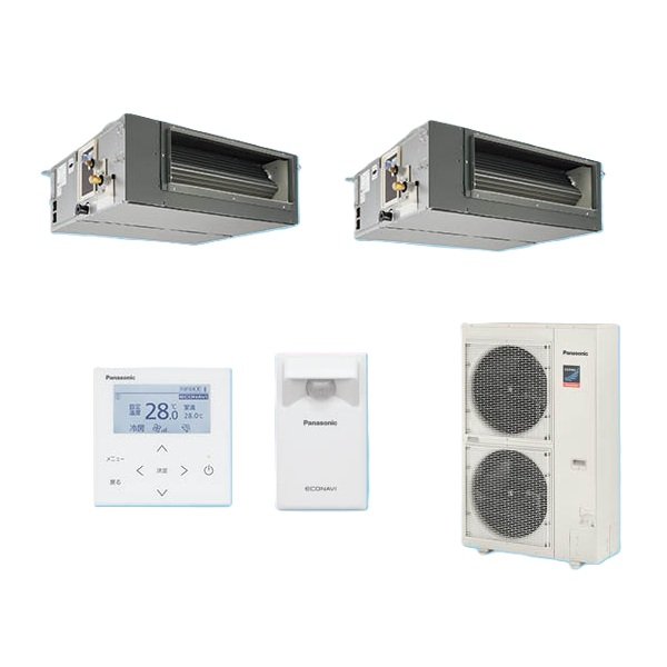 画像1: パナソニック 『PA-P112FE7GDBCL＋分岐管』 業務用エアコン ビルトインオールダクト形 XEPHY Premium エコナビ 同時ツイン P112形 4.0馬力 三相200V ♪ (1)