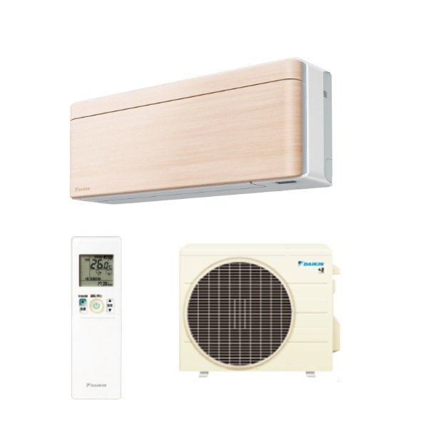 画像1: ダイキン S286ATSS-C エアコン 10畳 ルームエアコン SXシリーズ risora 単相100V 15A 10畳程度 ナチュラルウッド (S283ATSS-C 後継品) ♪ (1)
