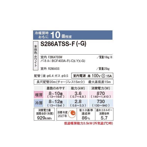 画像2: ダイキン S286ATSS-G エアコン 10畳 ルームエアコン SXシリーズ risora 単相100V 15A 10畳程度 ミントグリーン (S283ATSS-G 後継品) ♪ (2)