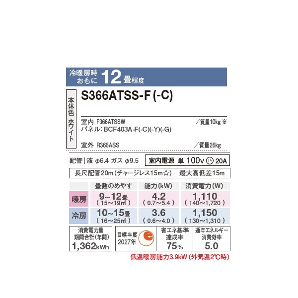 画像2: ダイキン S366ATSS-C エアコン 12畳 ルームエアコン SXシリーズ risora 単相100V 20A 12畳程度 ナチュラルウッド (S363ATSS-C 後継品) ♪ (2)