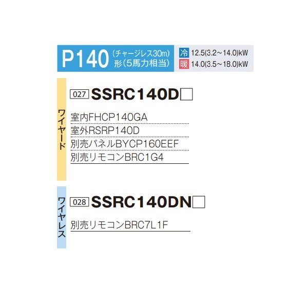 画像2: ダイキン SSRC140D F 業務用エアコン 天井埋込カセット形 S-ラウンドフロー センシング ペア FIVESTARZEAS P140形 5馬力 三相 ワイヤード ♪ (2)