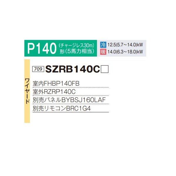 画像2: ダイキン SZRB140C 業務用エアコン 天井埋込カセット形 ビルトインHi ペア EcoZEAS P140形 5馬力 三相 ワイヤード ♪ (2)