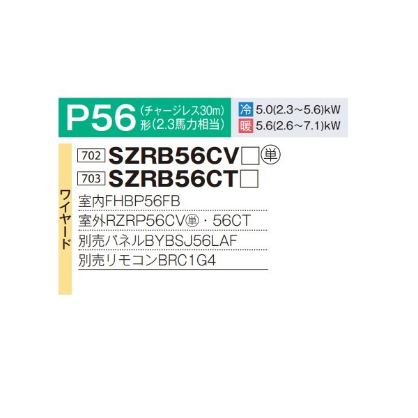 画像2: ダイキン SZRB56CT 業務用エアコン 天井埋込カセット形 ビルトインHi ペア EcoZEAS P56形 2.3馬力 三相 ワイヤード ♪ (2)