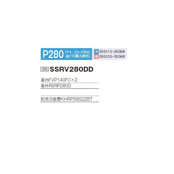 画像2: ダイキン 『SSRV280DD+分岐管』 業務用エアコン 床置形 ツイン同時マルチ FIVESTARZEAS P280形 10馬力 三相 ♪ (2)