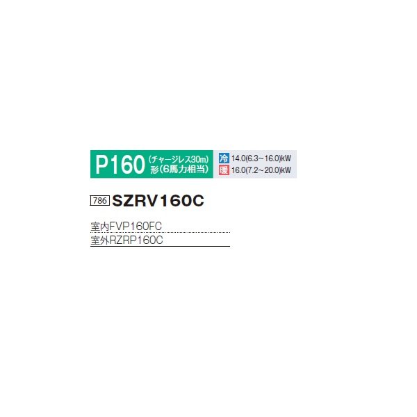 画像2: ダイキン SZRV160C 業務用エアコン 床置形 ペア EcoZEAS P160形 6馬力 三相 ♪ (2)