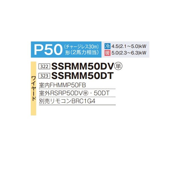 画像2: ダイキン SSRMM50DV 業務用エアコン 天井埋込ダクト形 標準 ペア FIVESTARZEAS P50形 2馬力 単相 ワイヤード ♪ (2)
