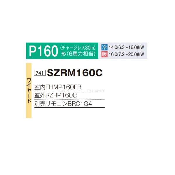 画像2: ダイキン SZRM160C 業務用エアコン 天井埋込ダクト形 高静圧 ペア EcoZEAS P160形 6馬力 三相 ワイヤード ♪ (2)