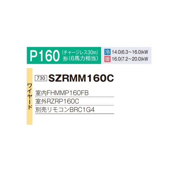 画像2: ダイキン SZRMM160C 業務用エアコン 天井埋込ダクト形 標準 ペア EcoZEAS P160形 6馬力 三相 ワイヤード ♪ (2)