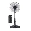 画像1: ユアサプライムス YGT-DH3455GFR(K) リビング扇風機 温度センサー搭載 羽根径30cm 7枚羽根 リモコン付き 12段階風量調節 デジタル表示 ブラック ℃℃ (1)