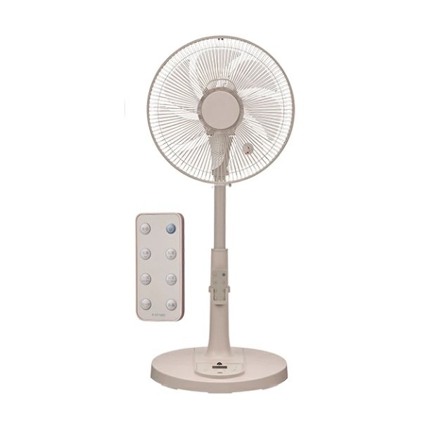 画像1: ユアサプライムス YGT-DH3455GFR(C) リビング扇風機 温度センサー搭載 羽根径30cm 7枚羽根 リモコン付き 12段階風量調節 デジタル表示 ベージュ ℃℃ (1)