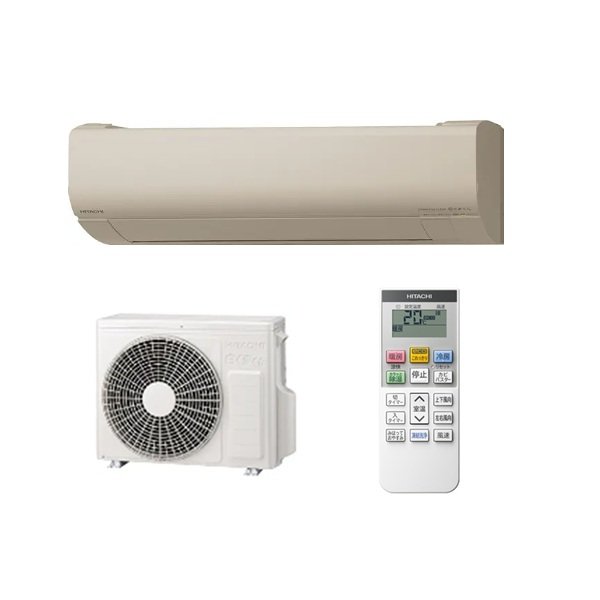 画像1: 日立 RAS-VJ2226S(C) エアコン 6畳 ルームエアコン VJシリーズ 白くまくん 単相100V 6畳程度 シャインベージュ (RAS-VJ2225S-Cの後継品) ♪ (1)