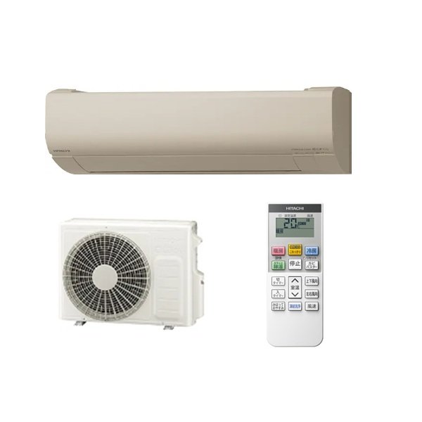 画像1: 日立 RAS-VJ2526S(C) エアコン 8畳 ルームエアコン VJシリーズ 白くまくん 単相100V 8畳程度 シャインベージュ (RAS-VJ2525S-Cの後継品) ♪ (1)