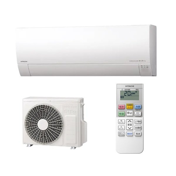 画像1: 日立 RAS-MJ2226S(W) エアコン 6畳 ルームエアコン MJシリーズ 白くまくん 単相100V 6畳程度 スターホワイト (RAS-MJ2225S-Wの後継品) ♪ (1)