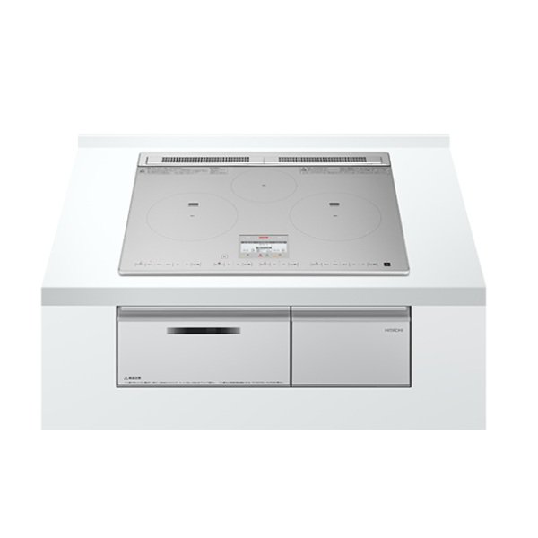 画像1: 日立 HT-N8ASTF(S) IHクッキングヒーター ビルトイン 3口 IH N8ATシリーズ 鉄・ステンレス対応 幅60cm レンジフードファン連動 シルバー ♪ (1)