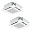 画像1: 三菱 PLZX-ERMP112H6 業務用エアコン 4方向天井カセット i-スクエアタイプ スリムER 同時ツイン P112形 4馬力 三相200V ワイヤード ♪∀ (1)