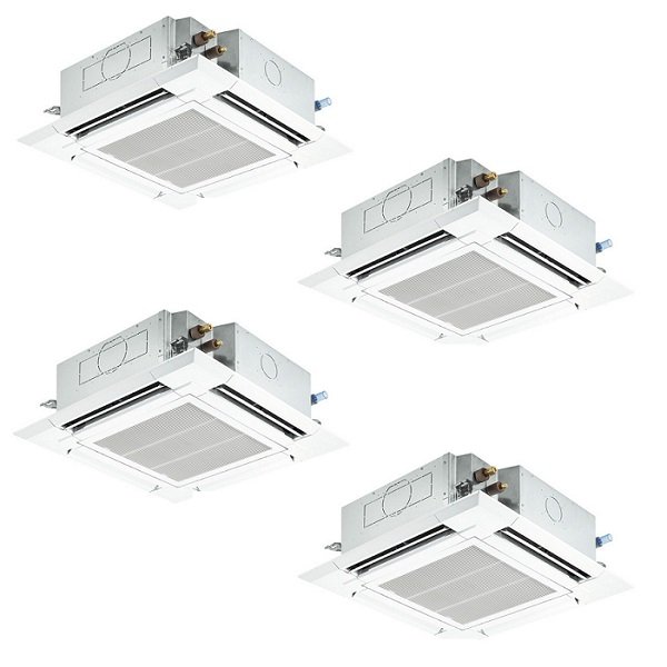 画像1: 三菱 PLZD-ERMP224H6 業務用エアコン 4方向天井カセット i-スクエアタイプ スリムER 同時フォー P224形 8馬力 三相200V ワイヤード ♪∀ (1)