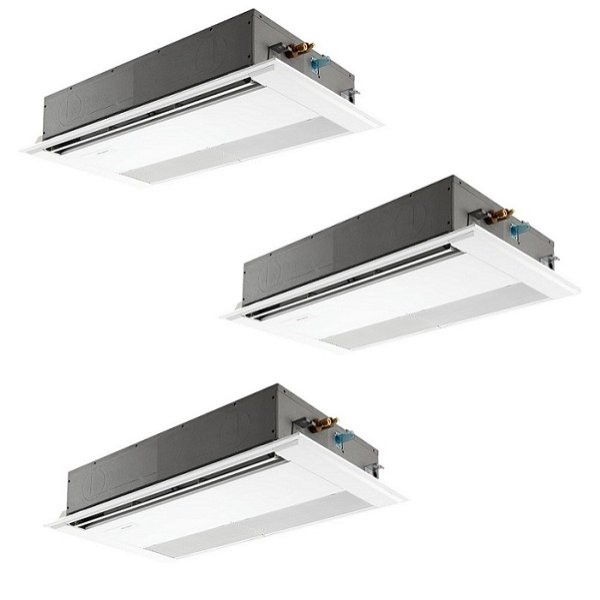 画像1: 三菱 PMZT-ZRMP160F6 業務用エアコン 1方向天井カセット スリムZR 同時トリプル P160形 6馬力 三相200V ワイヤード ♪∀ (1)