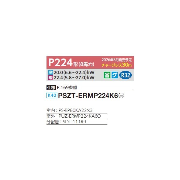 画像2: 三菱 PSZT-ERMP224K6 業務用エアコン 床置 スリムER 同時トリプル P224形 8馬力 三相200V ♪∀ (2)