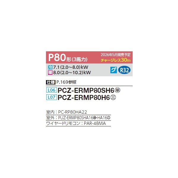 画像2: 三菱 PCZ-ERMP80SH6 業務用エアコン 厨房用天吊 スリムER 標準シングル P80形 3馬力 単相200V ワイヤード ♪ (2)