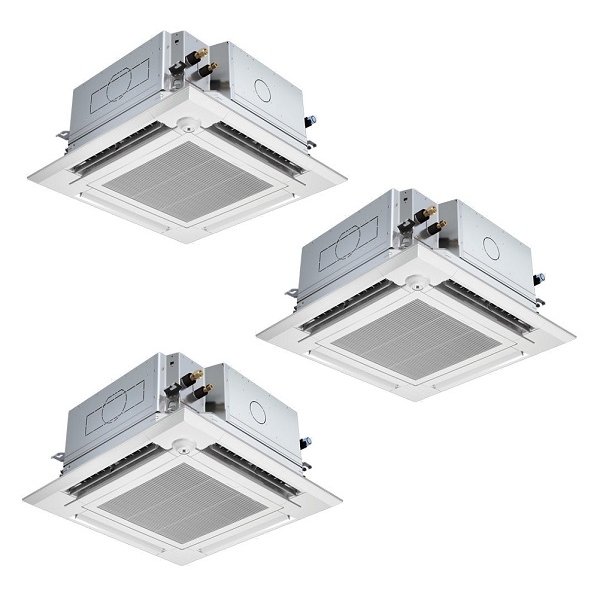 画像1: 三菱 PLZT-HRMP160HFG6 業務用エアコン 4方向天井カセット i-スクエアタイプ ズバ暖スリム Hシリーズ 同時トリプル P160形 6馬力 三相200V ワイヤード ♪ (1)