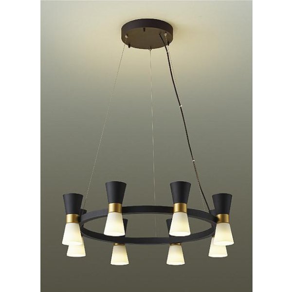 画像1: 大光電機(DAIKO) DCH-42687YG シャンデリア 調光(調光器別売) 電球色 LED ランプ付 直付専用 ブラック (1)
