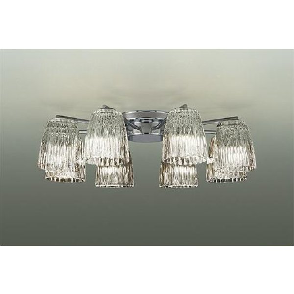 画像1: 大光電機(DAIKO) DCH-38214YG シャンデリア 10畳 調光(調光器別売) 電球色 LED ランプ付 クローム (1)