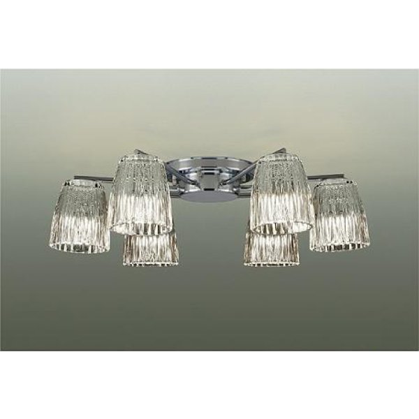 画像1: 大光電機(DAIKO) DCH-38213YG シャンデリア 6畳 調光(調光器別売) 電球色 LED ランプ付 クローム (1)
