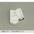 画像1: 大光電機(DAIKO) DOL-5740YW アウトドアライト スポットライト 非調光 電球色 LED ランプ付 人感センサー ON/OFFタイプI 防雨形 オフホワイト (1)