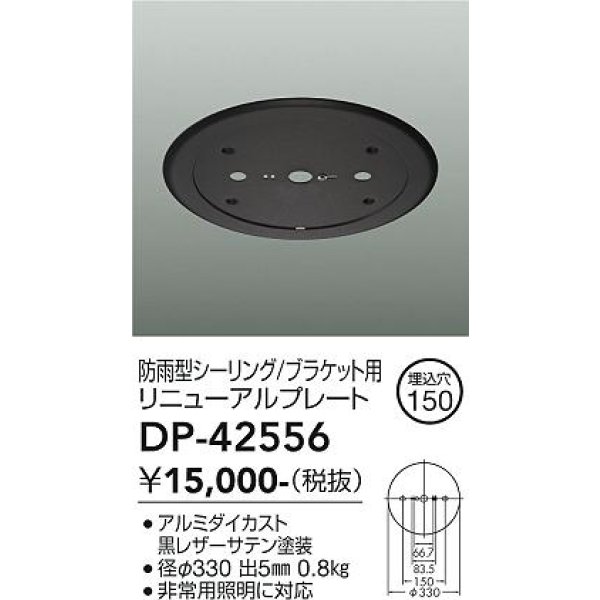 画像2: 大光電機(DAIKO) DP-42556 部材 埋込穴φ150 非常灯 リニューアルプレート 防雨形 ブラック (2)