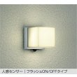 画像1: 大光電機(DAIKO) DWP-38455YE アウトドアライト ポーチ灯 非調光 電球色 LED ランプ付 人感センサー フラッシュON/OFFタイプ 防雨形 シルバー (1)