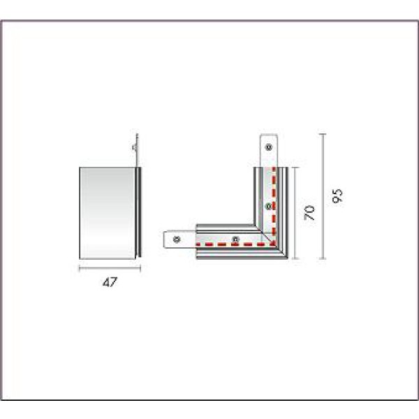 画像1: 大光電機(DAIKO) TP-VL2005W 部材 DC48V専用 深形L形連結用金具(左) ホワイト (1)
