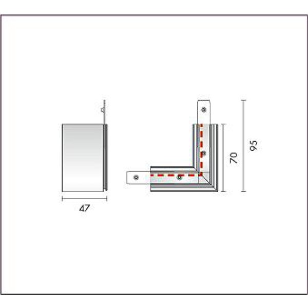 画像1: 大光電機(DAIKO) TP-VL2006W 部材 DC48V専用 深形L形連結用金具(右) ホワイト (1)