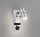 画像: オーデリック OG264224R1 エクステリアライト スポットライト LED一体型 電球色 高演色LED 顔識別カメラ付 コーキングレス型 防雨型 マットシルバー
