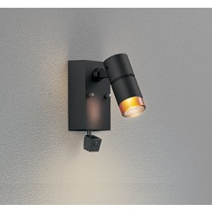 画像: オーデリック OG264225R1 エクステリアライト スポットライト LED一体型 電球色 高演色LED 人検知カメラ付 コーキングレス型 防雨型 ブラック