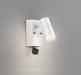 画像: オーデリック OG264227R1 エクステリアライト スポットライト LED一体型 電球色 高演色LED 人検知カメラ付 コーキングレス型 防雨型 オフホワイト