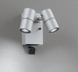 画像: オーデリック OG264247R1 エクステリアライト スポットライト LED一体型 昼白色 高演色LED 人検知カメラ付 コーキングレス型 防雨型 マットシルバー