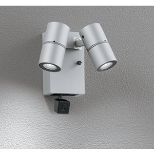 画像: オーデリック OG264247R1 エクステリアライト スポットライト LED一体型 昼白色 高演色LED 人検知カメラ付 コーキングレス型 防雨型 マットシルバー