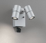 画像: オーデリック OG264249R1 エクステリアライト スポットライト LED一体型 電球色 高演色LED 人検知カメラ付 コーキングレス型 防雨型 マットシルバー