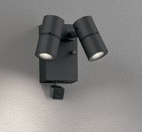 画像: オーデリック OG264253R1 エクステリアライト スポットライト LED一体型 電球色 高演色LED 人検知カメラ付 コーキングレス型 防雨型 ブラック