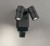 画像: オーデリック OG264254R1 エクステリアライト スポットライト LED一体型 電球色 高演色LED 顔識別カメラ付 コーキングレス型 防雨型 ブラック