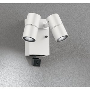 画像: オーデリック OG264255R1 エクステリアライト スポットライト LED一体型 昼白色 高演色LED 人検知カメラ付 コーキングレス型 防雨型 オフホワイト