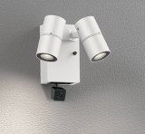 画像: オーデリック OG264257R1 エクステリアライト スポットライト LED一体型 電球色 高演色LED 人検知カメラ付 コーキングレス型 防雨型 オフホワイト