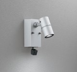 画像: オーデリック OG264259R1 エクステリアライト スポットライト LED一体型 昼白色 高演色LED 人検知カメラ付 コーキングレス型 防雨型 マットシルバー