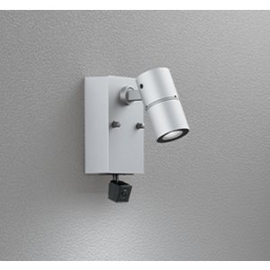 画像: オーデリック OG264259R1 エクステリアライト スポットライト LED一体型 昼白色 高演色LED 人検知カメラ付 コーキングレス型 防雨型 マットシルバー