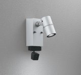 画像: オーデリック OG264260R1 エクステリアライト スポットライト LED一体型 昼白色 高演色LED 顔識別カメラ付 コーキングレス型 防雨型 マットシルバー