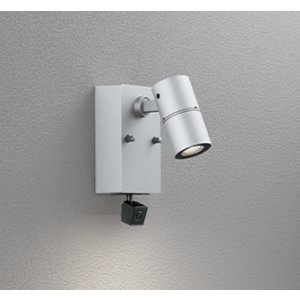 画像: オーデリック OG264261R1 エクステリアライト スポットライト LED一体型 電球色 高演色LED 人検知カメラ付 コーキングレス型 防雨型 マットシルバー